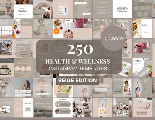 Health Instagram Templates Wellness Social Media Fitness Template Coaching Instagram Health Yoga Social Media Canva Templates Instagram